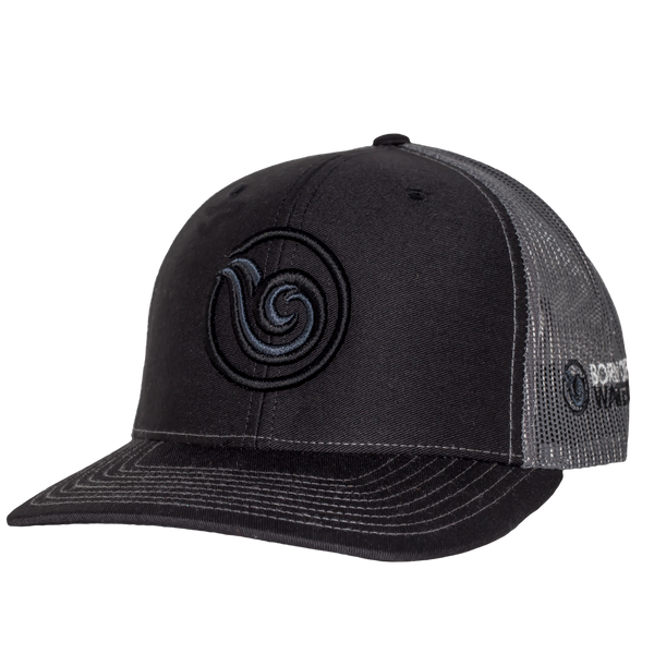 Signature Puff Logo Hat: Black/Charcoal/Black