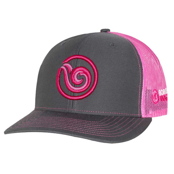 Signature Puff Logo Hat: Charcoal/Neon Pink