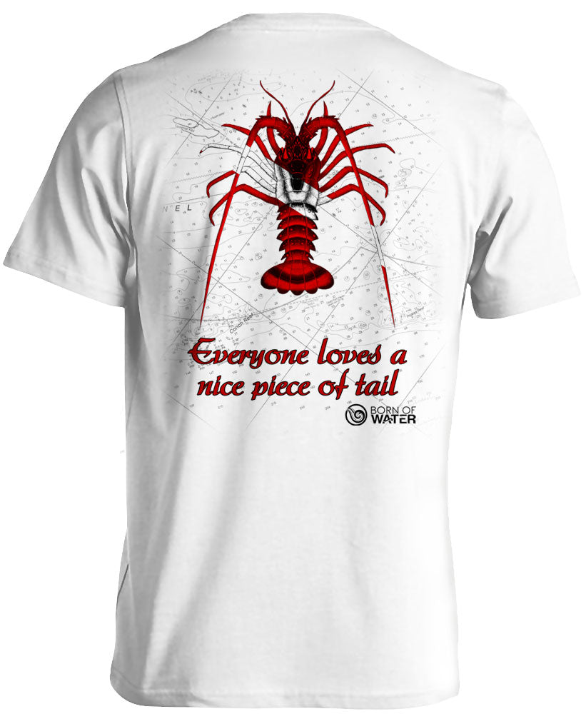 Scuba Diving Shirt: Lobster  White - Back