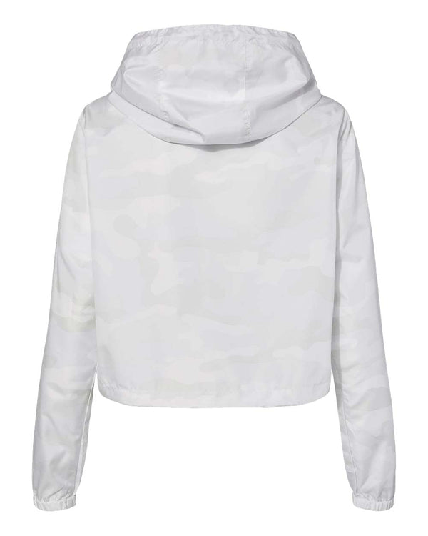 Women's Lightweight Pullover Crop Top - White Camo - Back