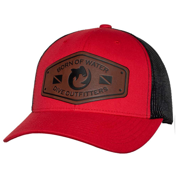 Dive Outfitters Scuba Diving Trucker Hat - Red/Black