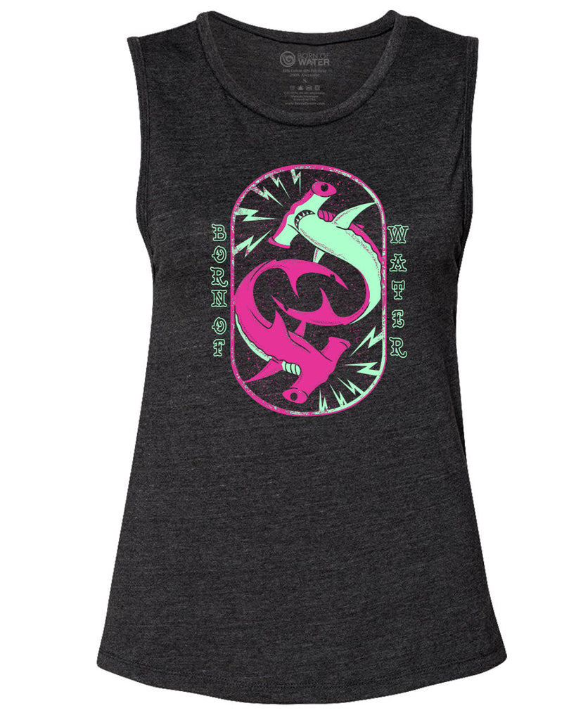 Women's Electric Hammerhead Sharks Tank Top - Front