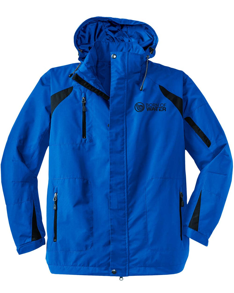 Mens Waterproof Foul Weather Gear Jacket - Blue - Front