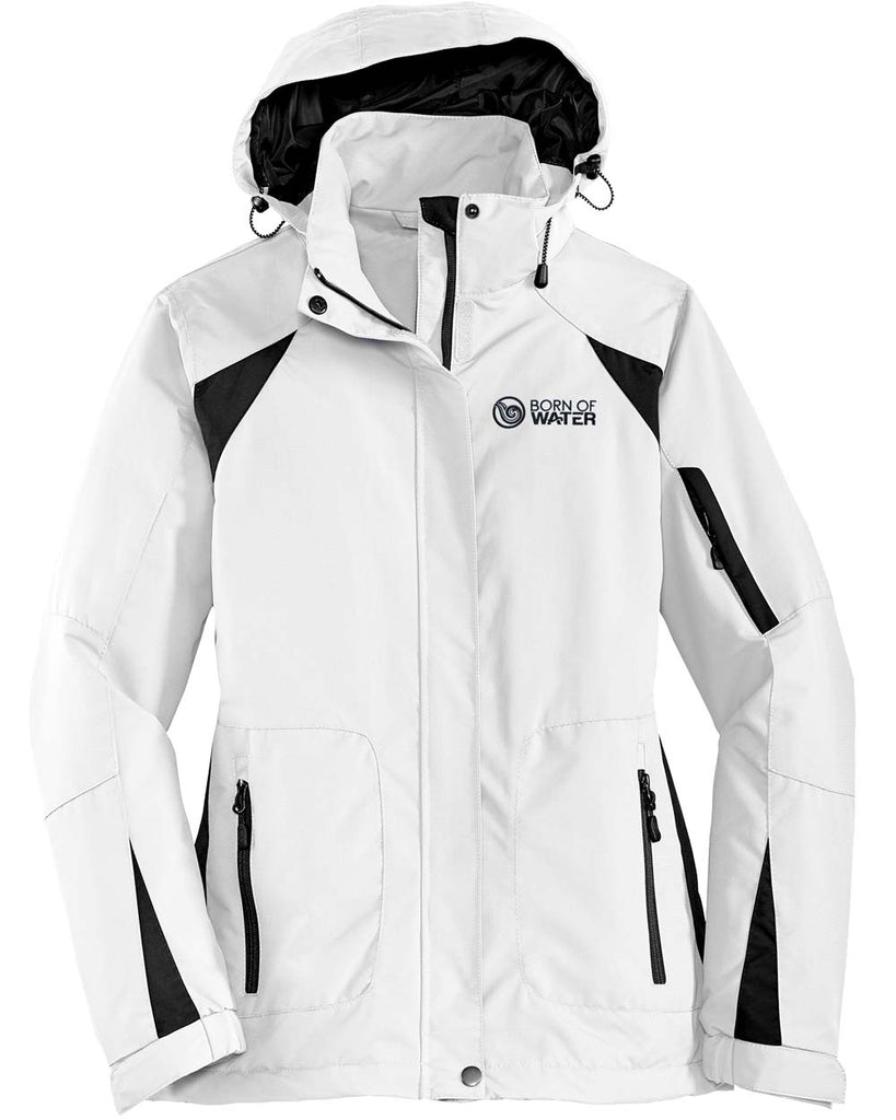 Womens Waterproof Foul Weather Gear Jacket - White -Front