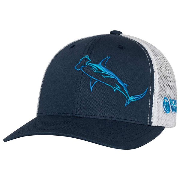 Hammerhead Shark Scuba Diving Trucker Hat - Front - Navy