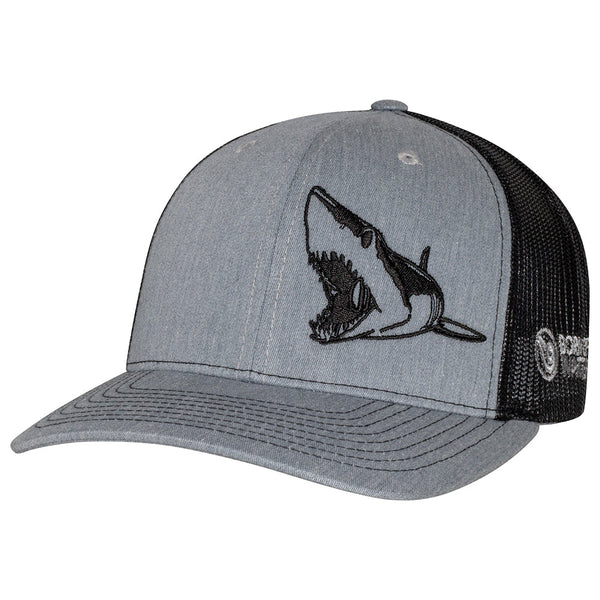 Mako Shark Scuba Diving Trucker Hat - Heather Gray/Black - Front