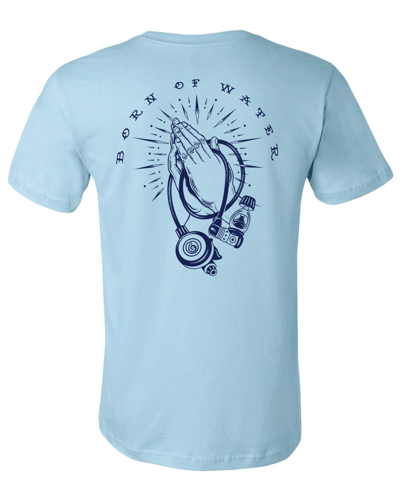 Diver Regulator Prayer Hands T-Shirt - Back
