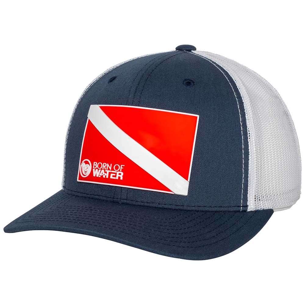 Dive Flag Rubber Patch Hat Patch Hat - Navy/White