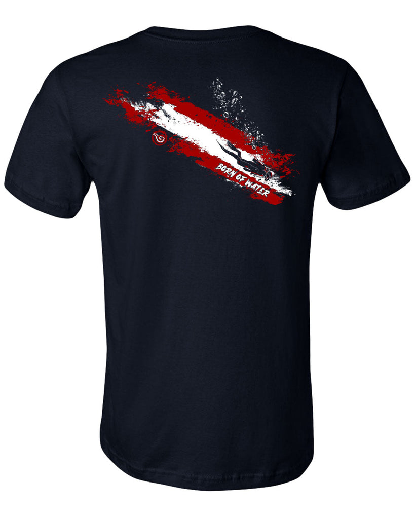 Scuba Dive Flag Streak T-Shirt - Navy - Back