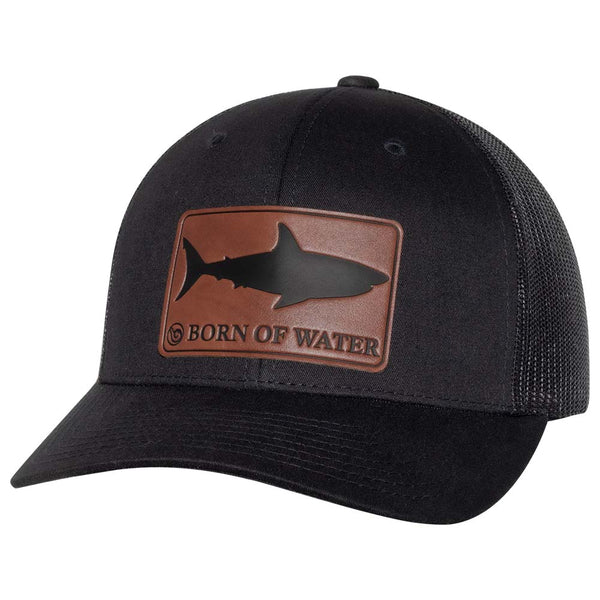 Shark Silhouette Scuba Diving Trucker Hat - Black