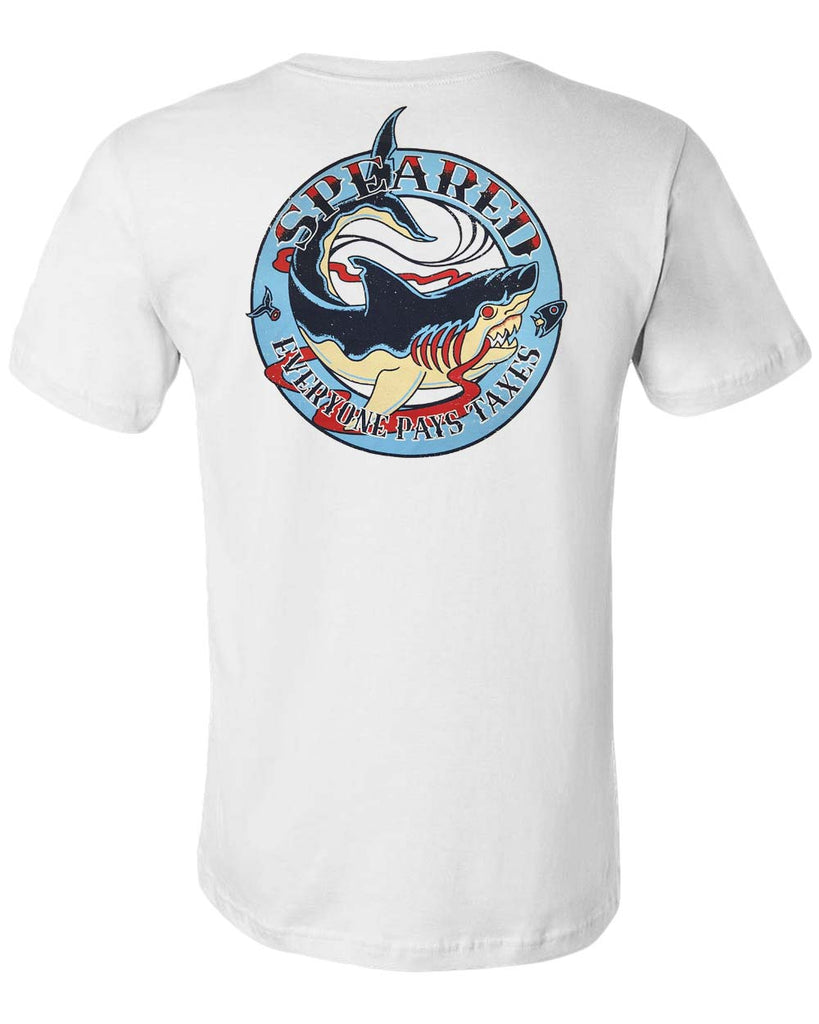 Speared Shark T-Shirt - White - Front