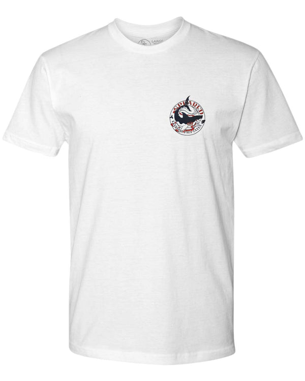 Speared Shark T-Shirt- White - Front