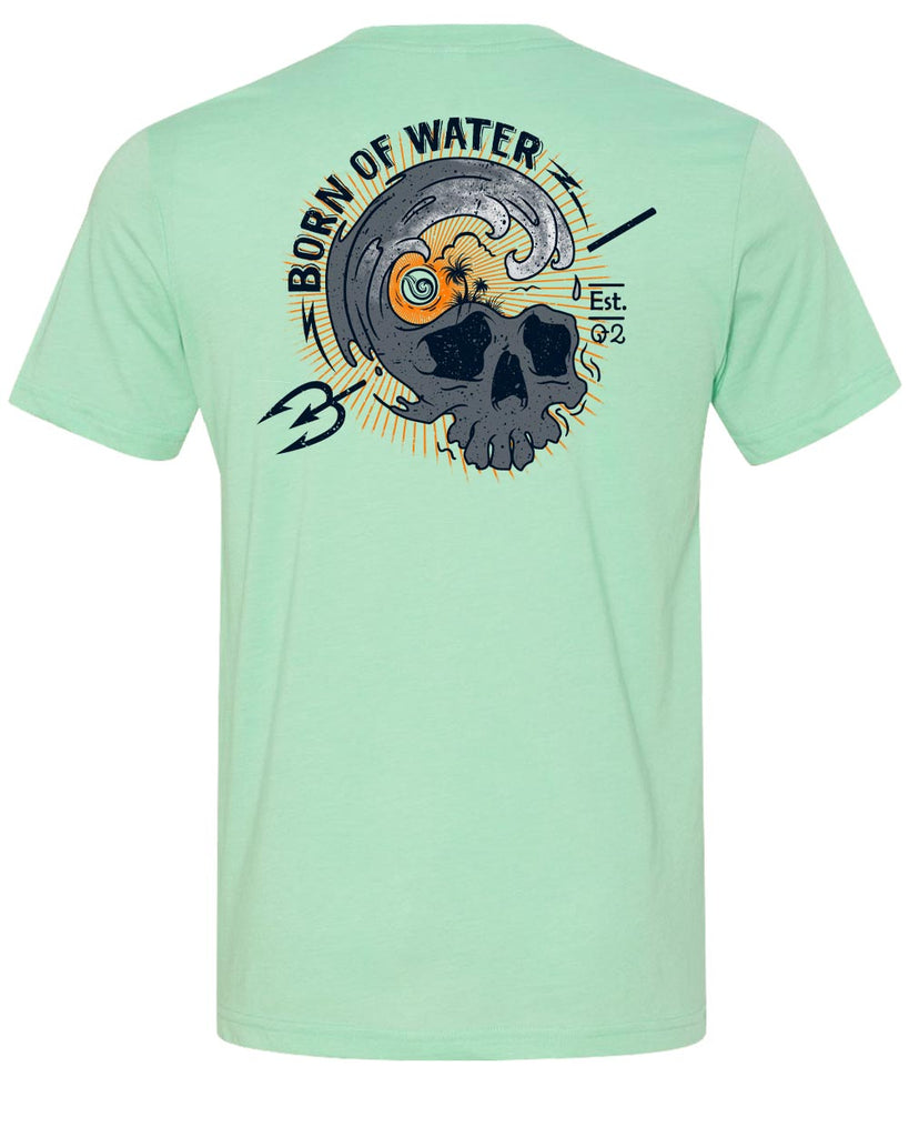 Skull Wave T-Shirt - Mint - Back