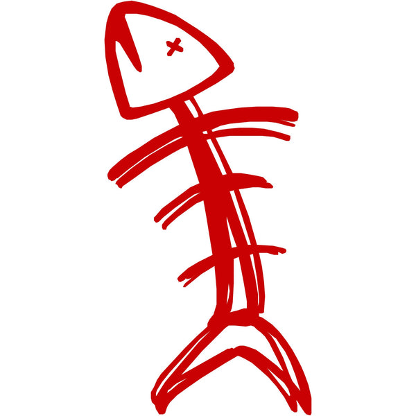 Speared Fish Decal - Red