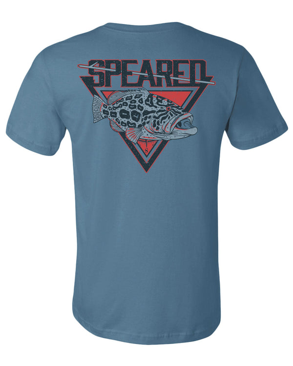 Speared Grouper T-Shirt - Ocean Blue - Back